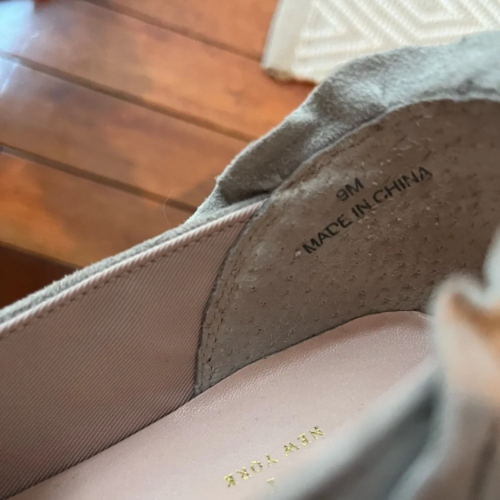kate spade taupe slip-on sneakers with white sole